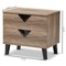 Baxton Studio Swanson Modern Light Brown Wood 2-Drawer Nightstand 137-7562 - alternate 6